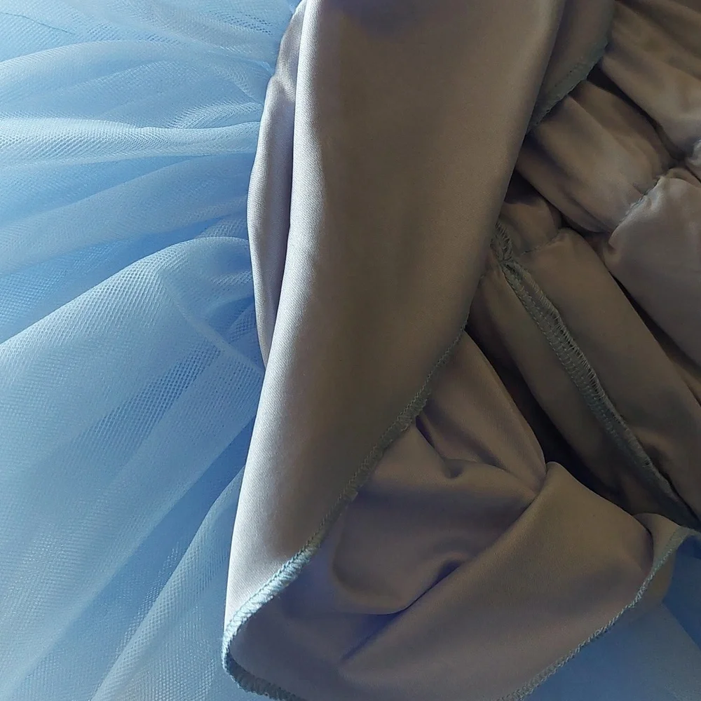 Mable Light Blue Tiered Tulle Mini Dress Sz S - Picture 8 of 15